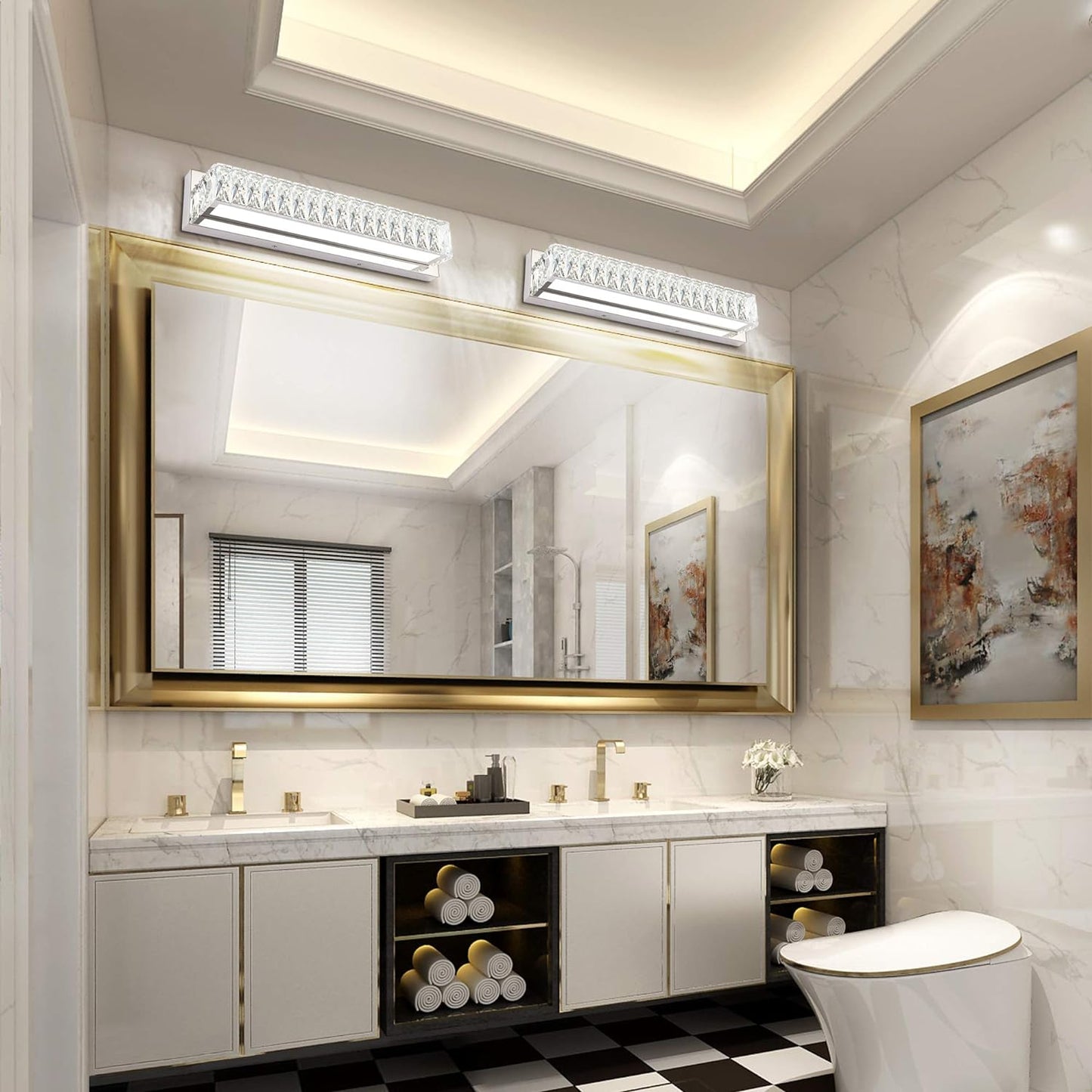 Crystal LED Bathroom Vanity Lights theluminousdecor