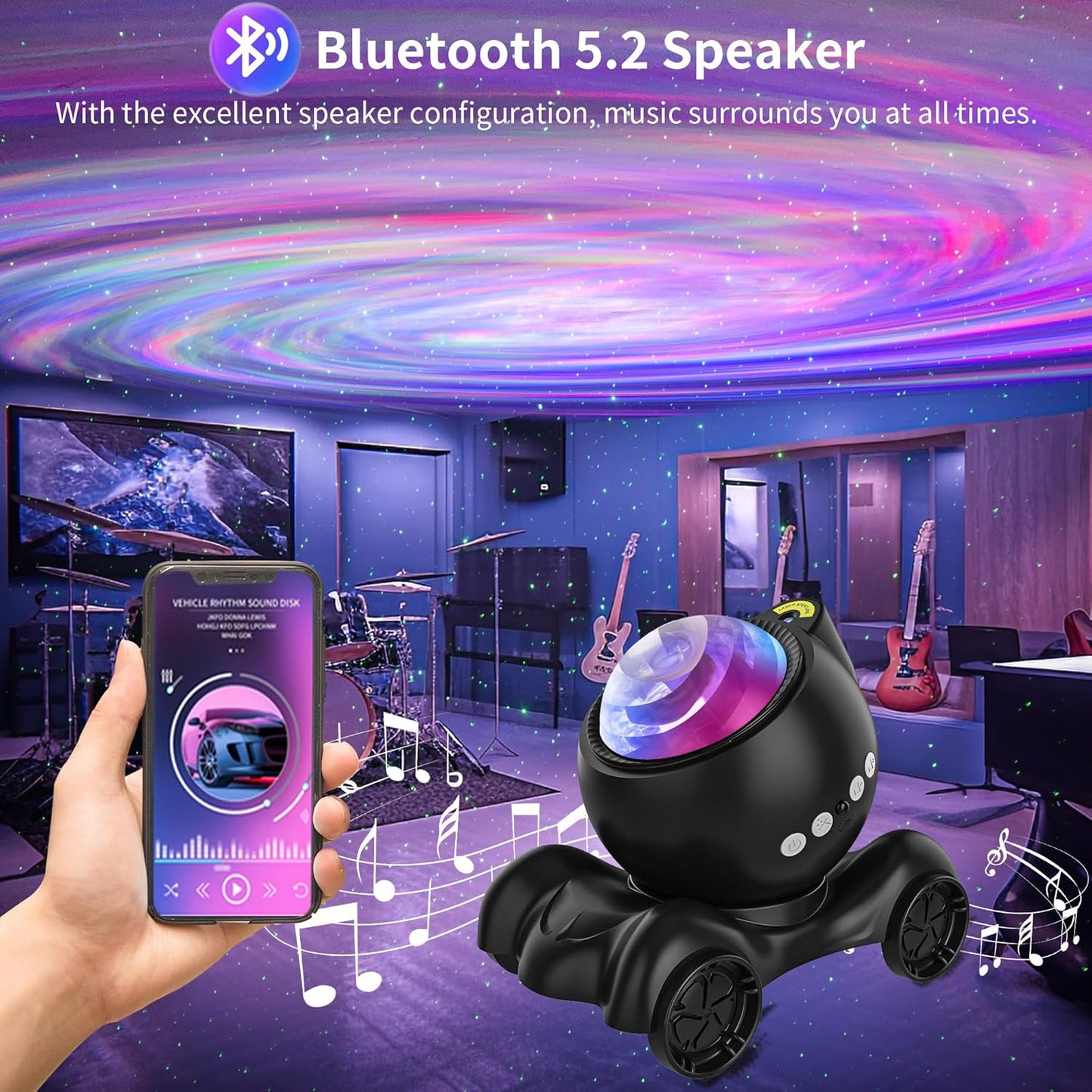 Galaxy Projector with Bluetooth Speaker | White Noise | Night Light