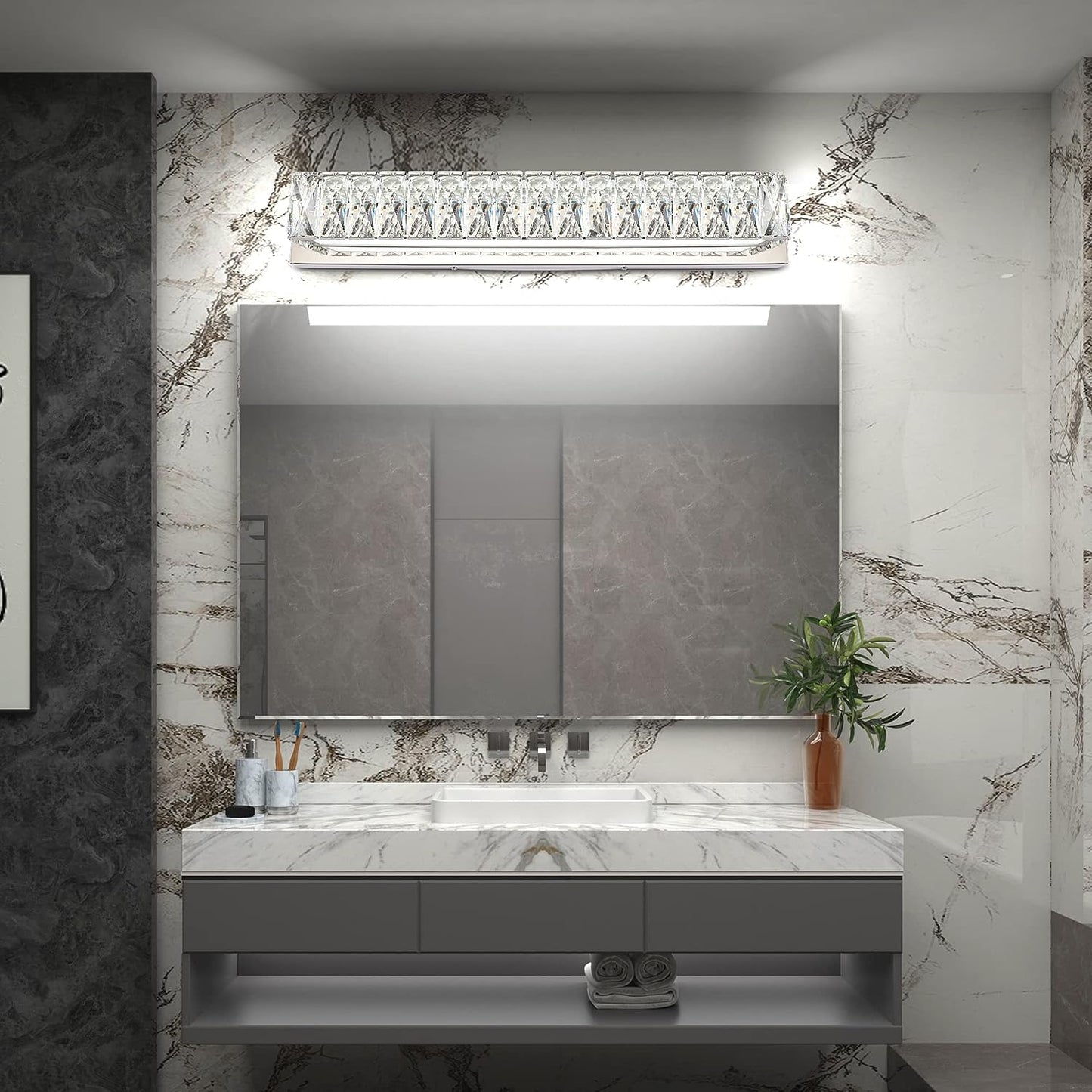 Crystal LED Bathroom Vanity Lights theluminousdecor