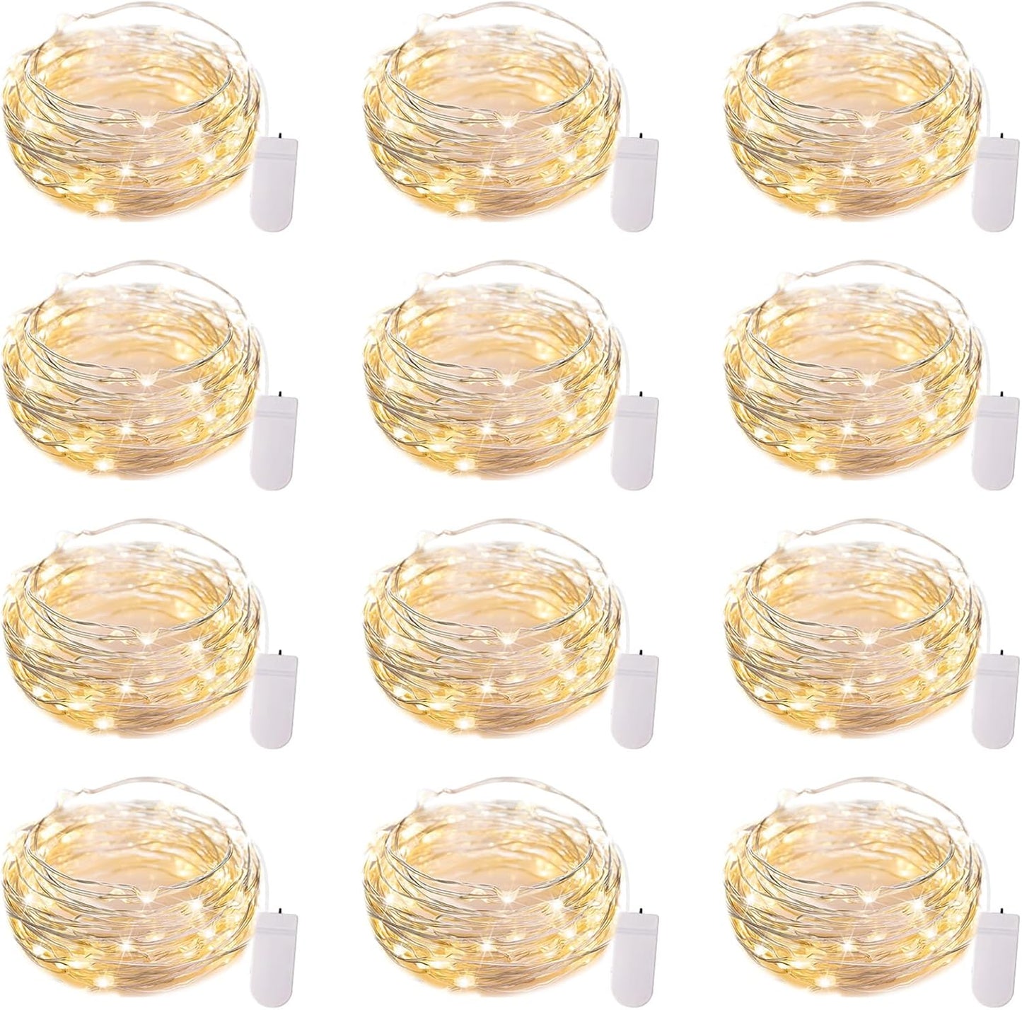 LED Fairy Lights 12 Pack | 7ft 20LED Waterproof | Battery Operated