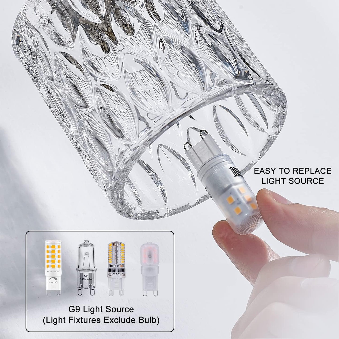 3-Light Crystal Glass Vanity, Brushed Nickel theluminousdecor