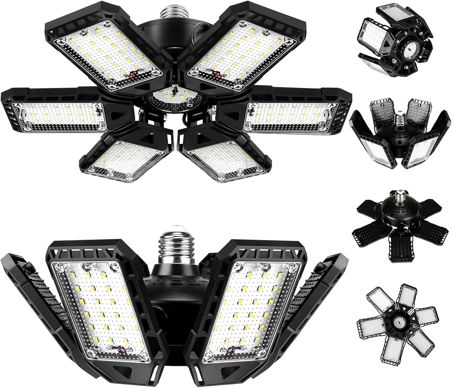 LED Garage Lights Bulb 2 Pack 180W | 18000LM | 6+1 Panels | 6500K