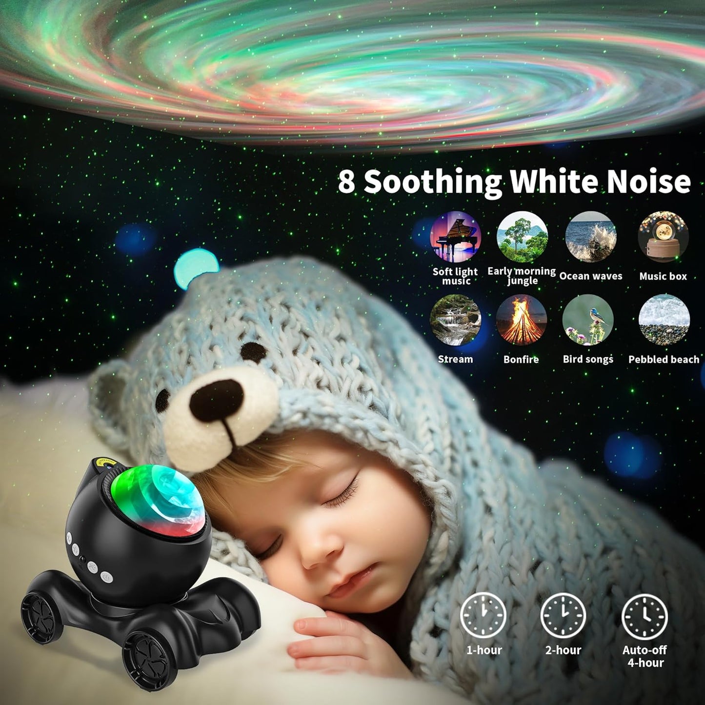 Galaxy Projector with Bluetooth Speaker | White Noise | Night Light