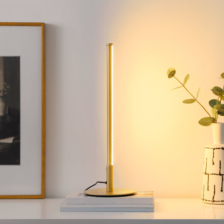 Gold 6W Table Lamp with 3 Colour Temperature & Touch Controller, 1 Pack-HLTL02G