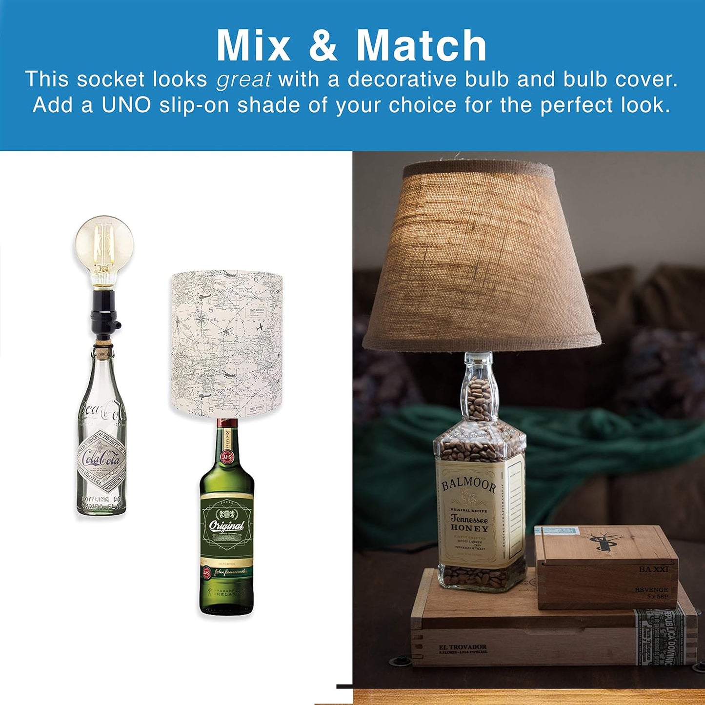 Bottle Lamp Kit with 9mm Glass Drill Bit - Works with Any Glass Bottles