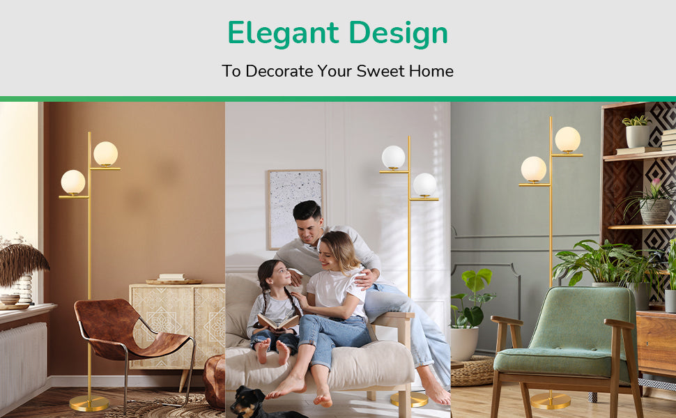 Dimmable Globe Floor Lamp-HLFL08B