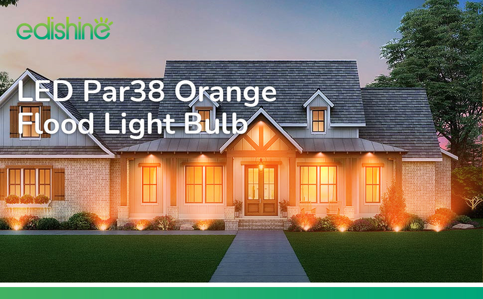 18W Dimmable Orange Flood Light Bulb (2 Pack)-HLBP38C