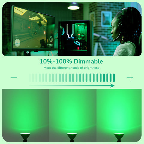 18W Dimmable Green Flood Light Bulbs (2 Pack)-HLBP38E