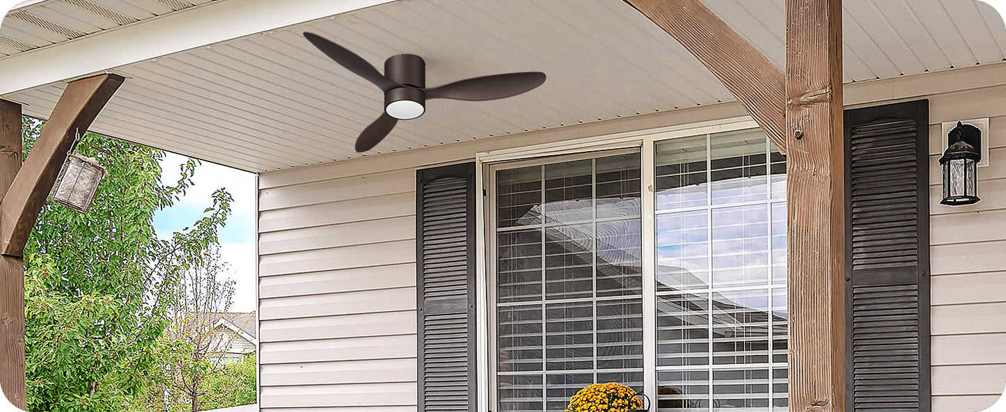 52 Inch Dimmable 3 Color Modern Ceiling Fan with Light and Remote-HCFM02A