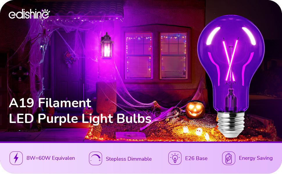 4 Pack Dimmable Purple Light Bulb-HDCF19A
