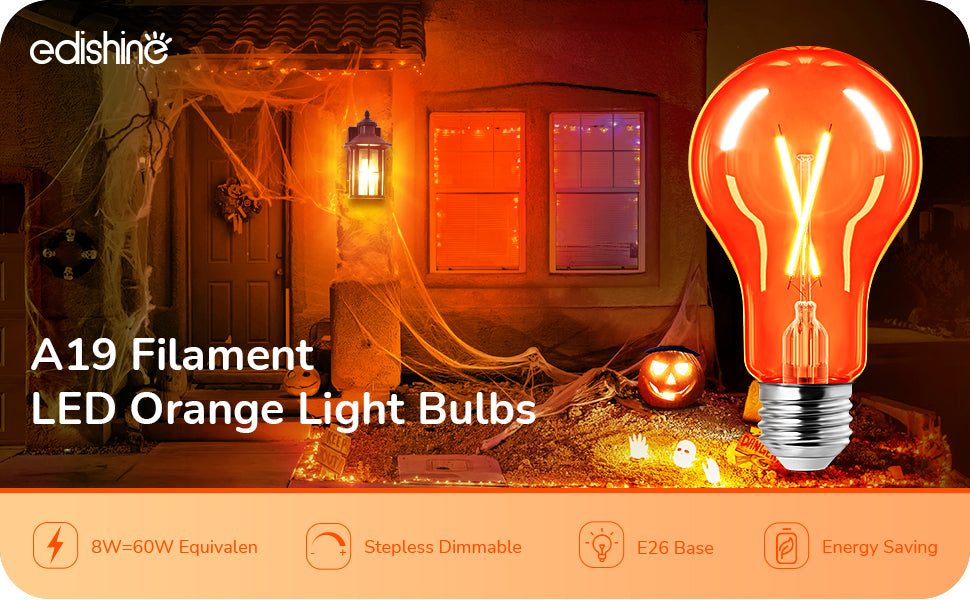 4 Pack Dimmable Orange Light Bulb-HDCF19B