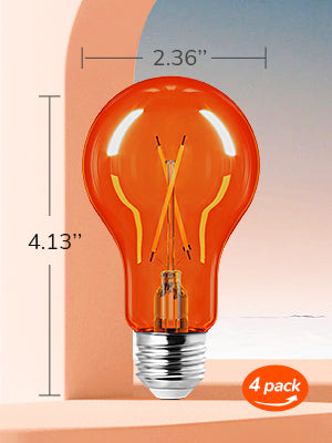 4 Pack Dimmable Orange Light Bulb-HDCF19B