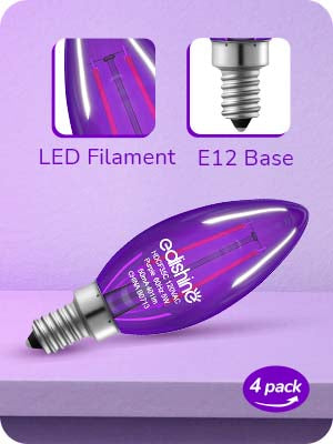 6 Pack Dimmable Purple Light Bulb-HDCF35A