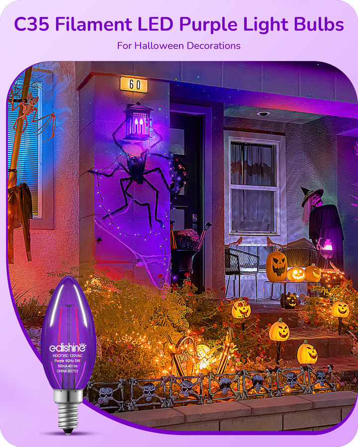 6 Pack Dimmable Purple Light Bulb-HDCF35A