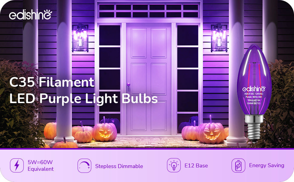 6 Pack Dimmable Purple Light Bulb-HDCF35A