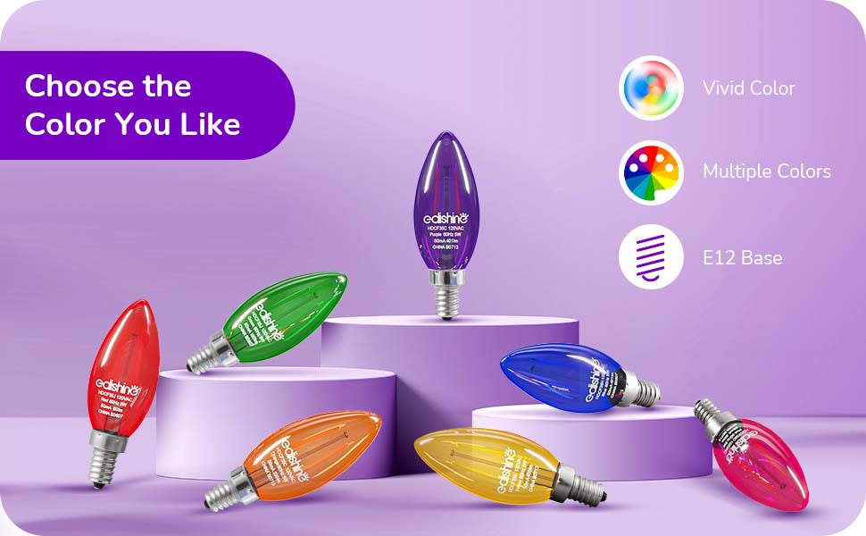 6 Pack Dimmable Purple Light Bulb-HDCF35A