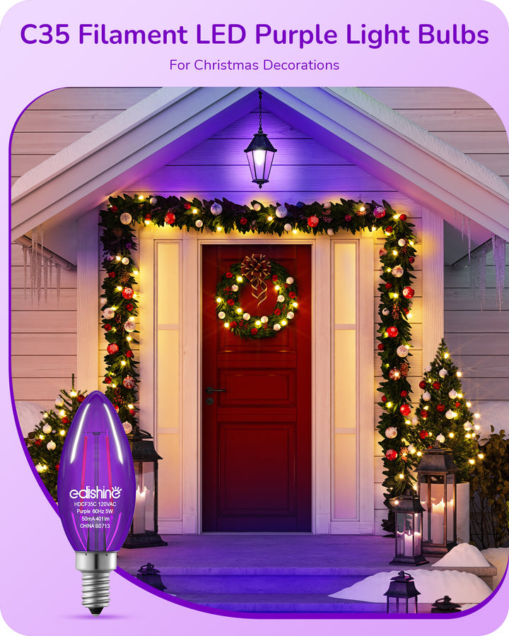 6 Pack Dimmable Purple Light Bulb-HDCF35A