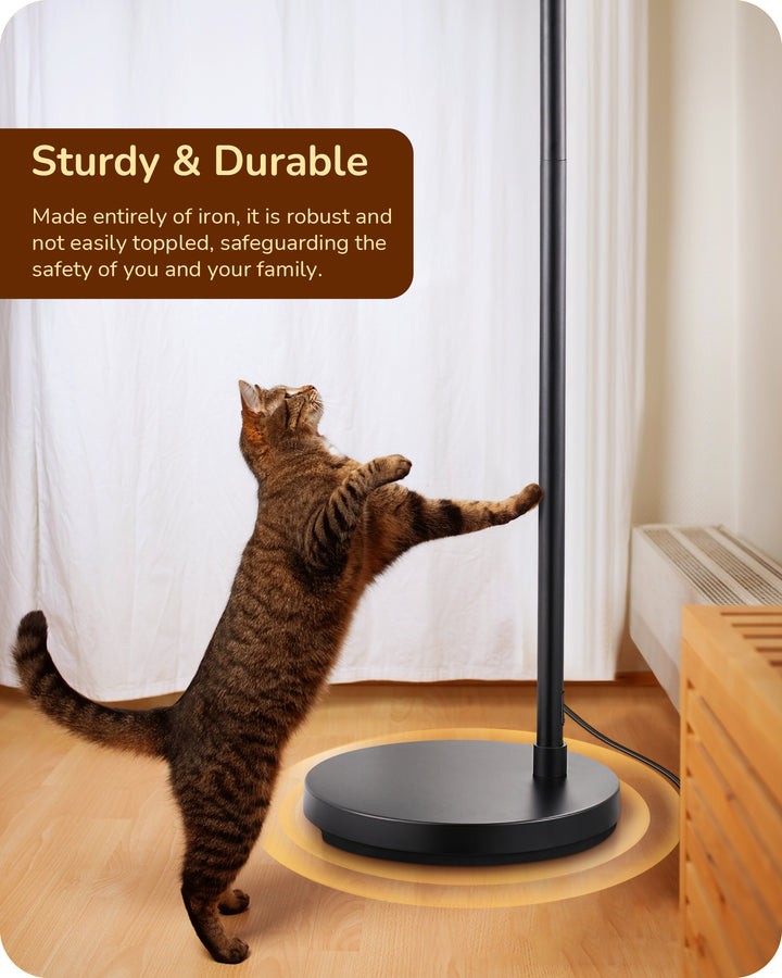 Modern Arc Floor Lamp with Rotatable Lamp Head, Black-HFLDB1B
