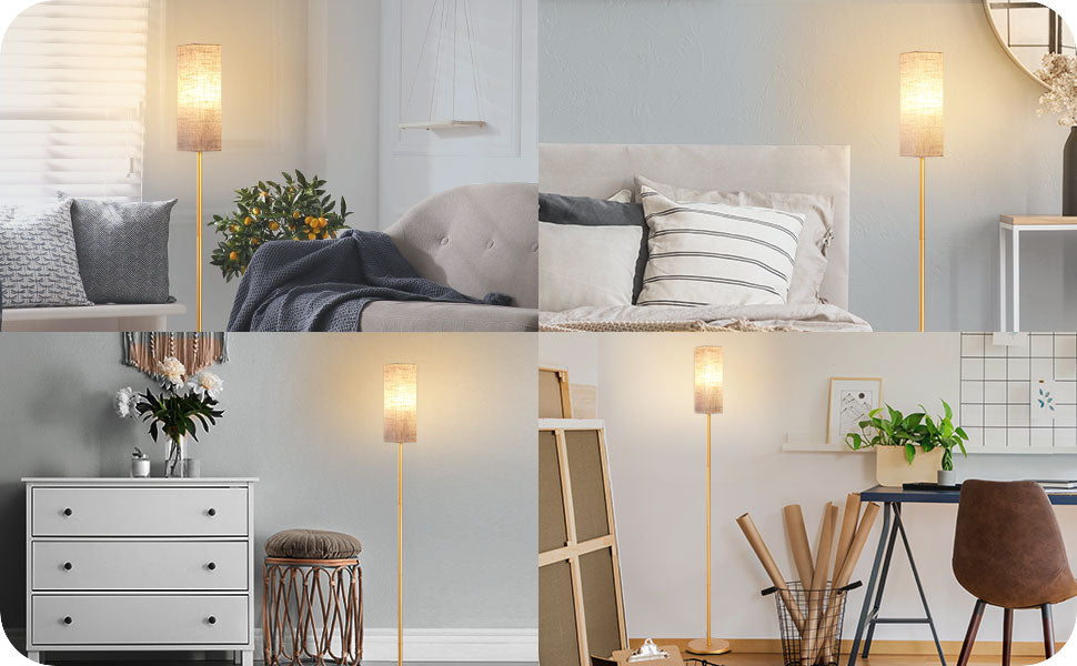 Pole Floor Lamp with Fabric Shade-HFLEC2A