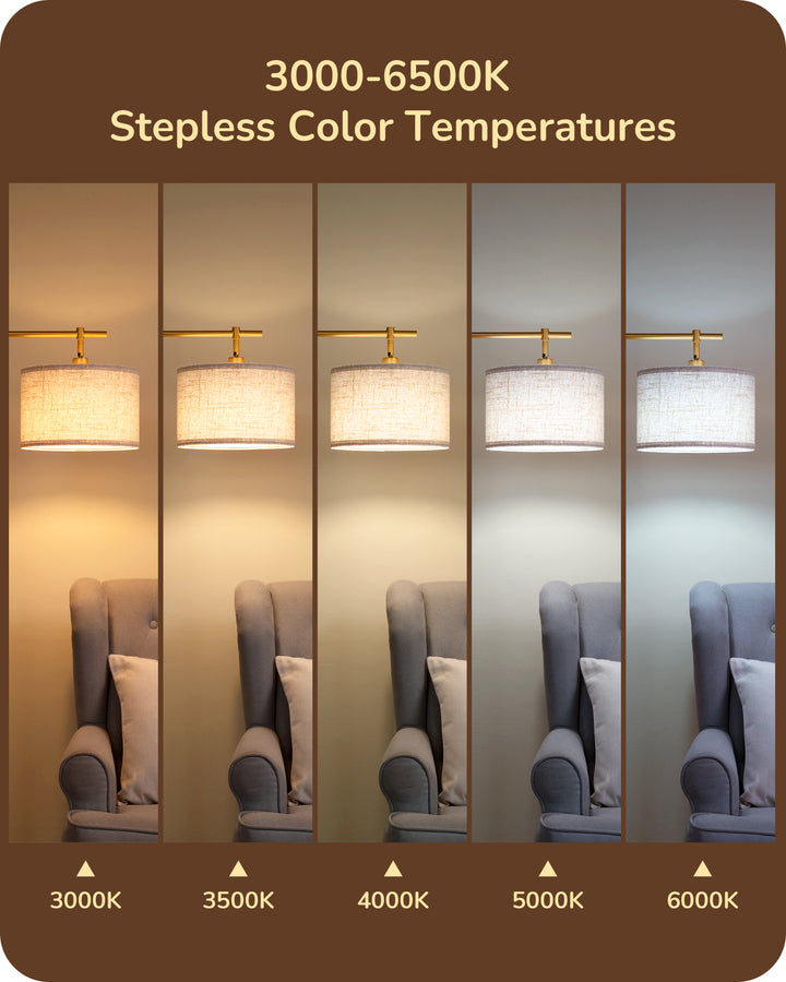 Dimmable Gold Floor Lamp with Remote Control-HFLG54A