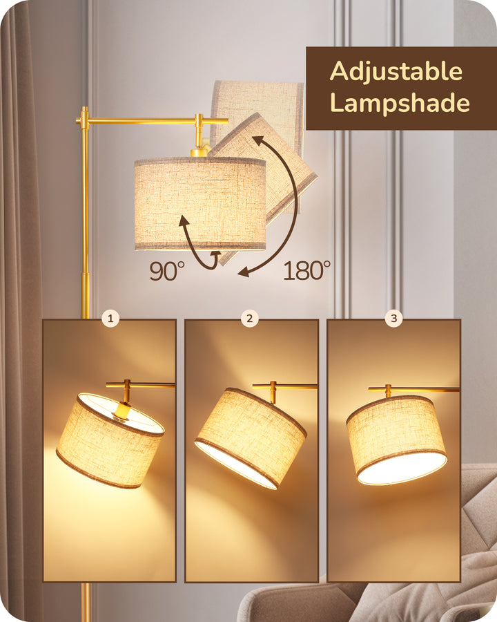 Dimmable Gold Floor Lamp with Remote Control-HFLG54A