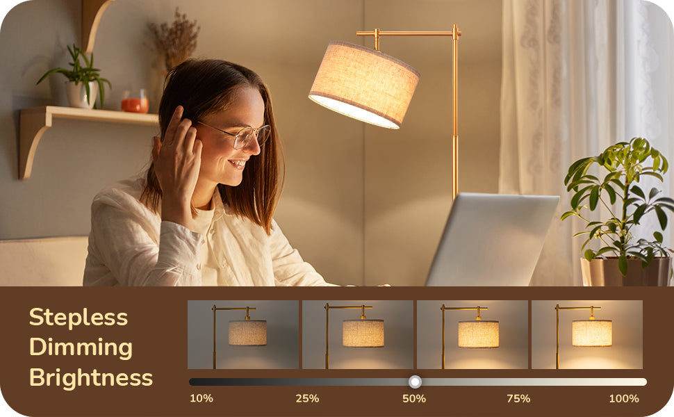 Dimmable Gold Floor Lamp with Remote Control-HFLG54A