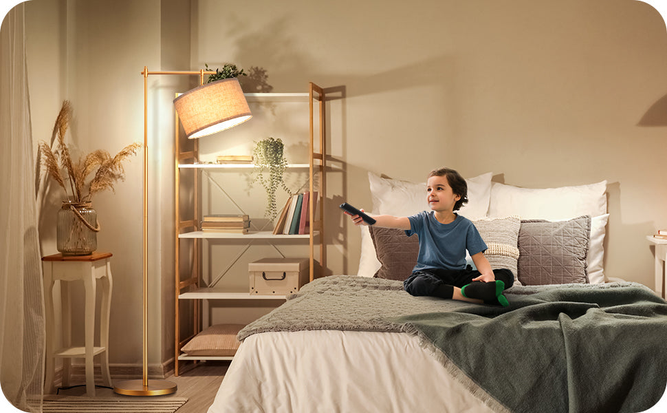 Dimmable Gold Floor Lamp with Remote Control-HFLG54A