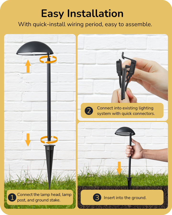 3W 3000K Low Voltage Landscape Lights, 50,000 Hrs, 4 Pack-HGSL37A
