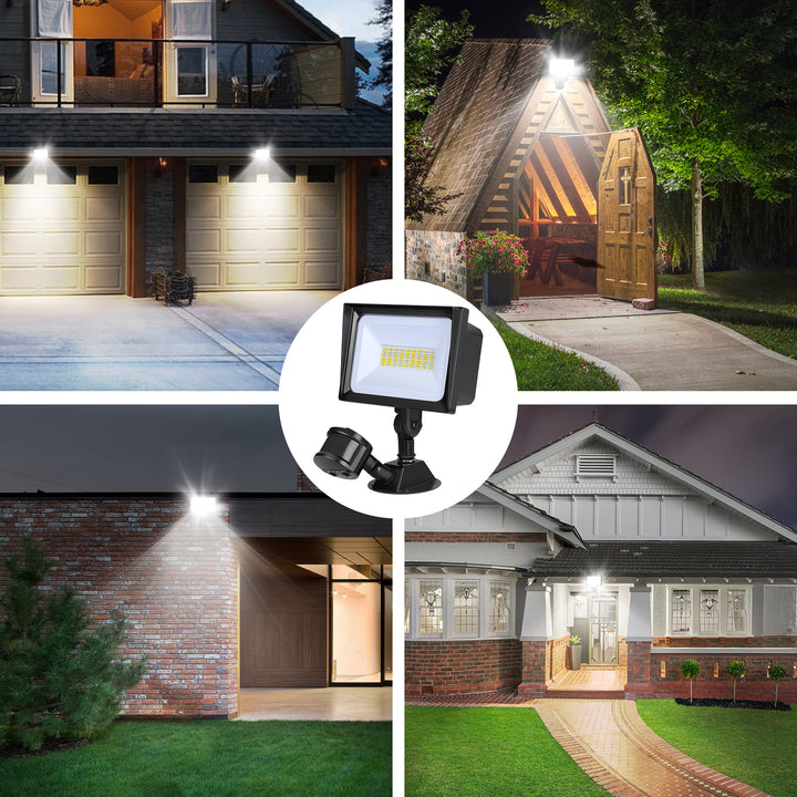 65W LED Security Lights Motion Sensor Outdoor Light, 6670LM Dusk to Dawn Flood Light, 3 Modes, 5000K, IP65 Waterproof, Exterior Flood Light for Garage, Yard-HHSL04A1