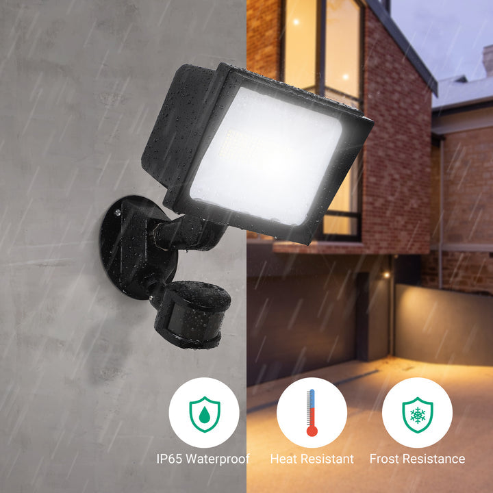 65W LED Security Lights Motion Sensor Outdoor Light, 6670LM Dusk to Dawn Flood Light, 3 Modes, 5000K, IP65 Waterproof, Exterior Flood Light for Garage, Yard-HHSL04A1