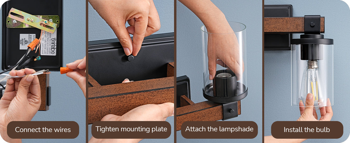 2-Light Farmhouse Vanity Lights for Bathroom-HHVL02F