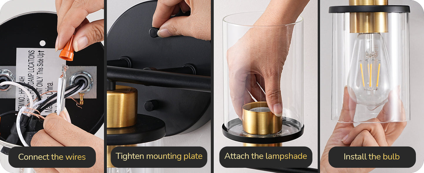 3-Light Bathroom Light Fixtures-HHVL04H