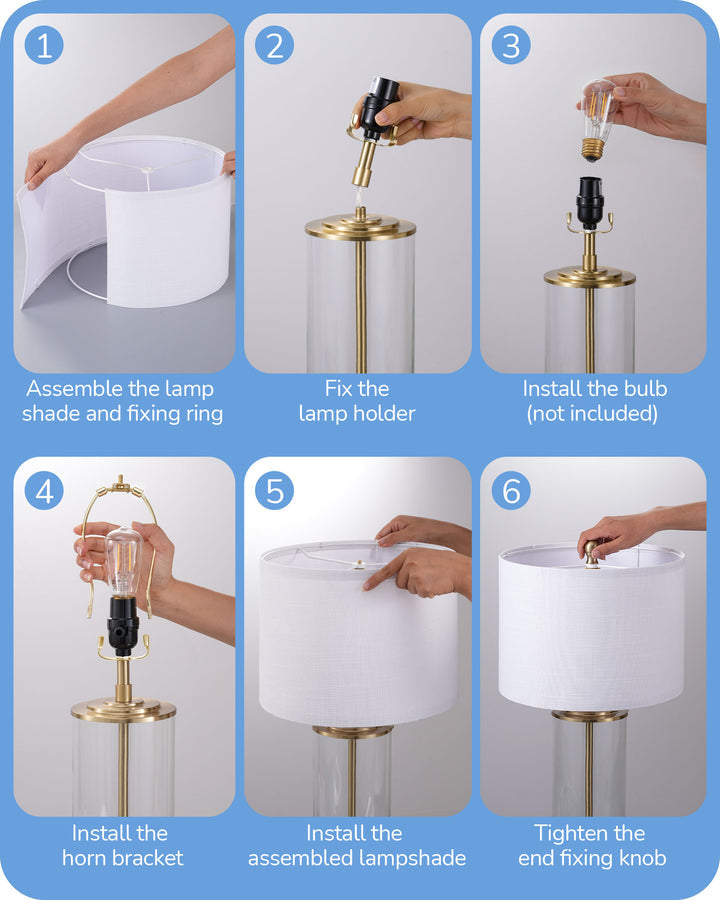 23.6IN Glass Table Lamp DIY Fillable Base-HLTL07A