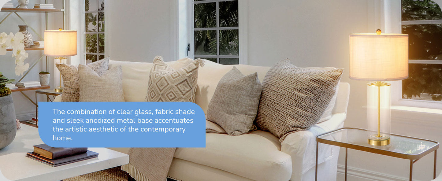 23.6IN Glass Table Lamp DIY Fillable Base-HLTL07A