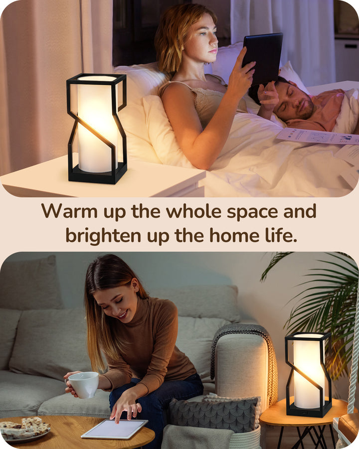 Modern Table Lamp with Linen Lampshade & USB Port-HLTL12A