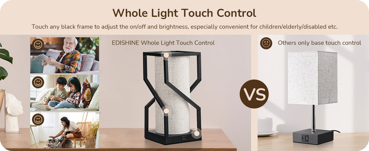 Modern 9W Dimmable Table Lamp with Overall Touch Control-HLTL12B