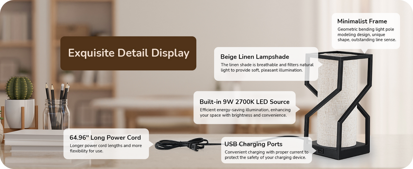 Modern 9W Dimmable Table Lamp with Overall Touch Control-HLTL12B