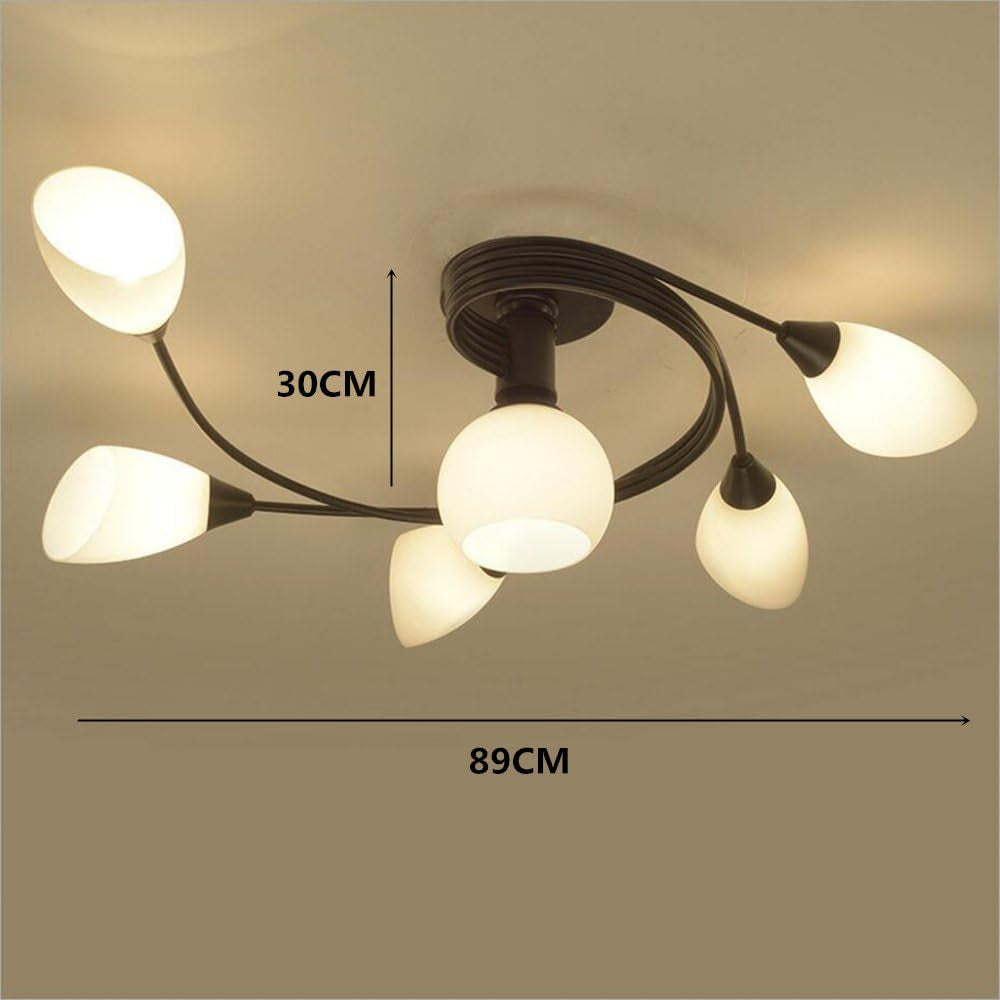 Joypeach Rustic Style LED Flush Mount Ceiling Lights, Creative Living Room Ceiling Lamp, Bedroom Ceiling Lamp, Ceiling Lamp for Dinning Room (110V)