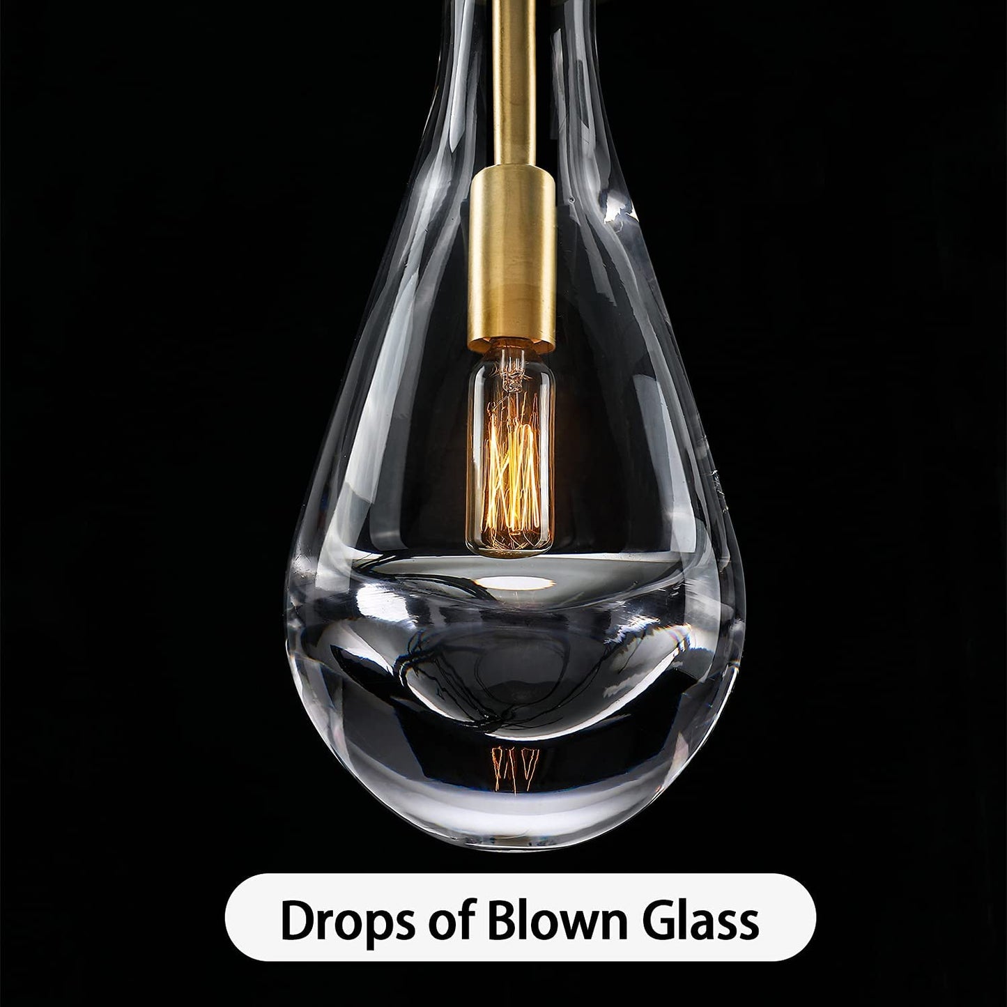 Golden Pendant Light Hand-Blown, featuring a Brushed Brass finish, adds elegance to your space with its exquisite design and warm lighting.