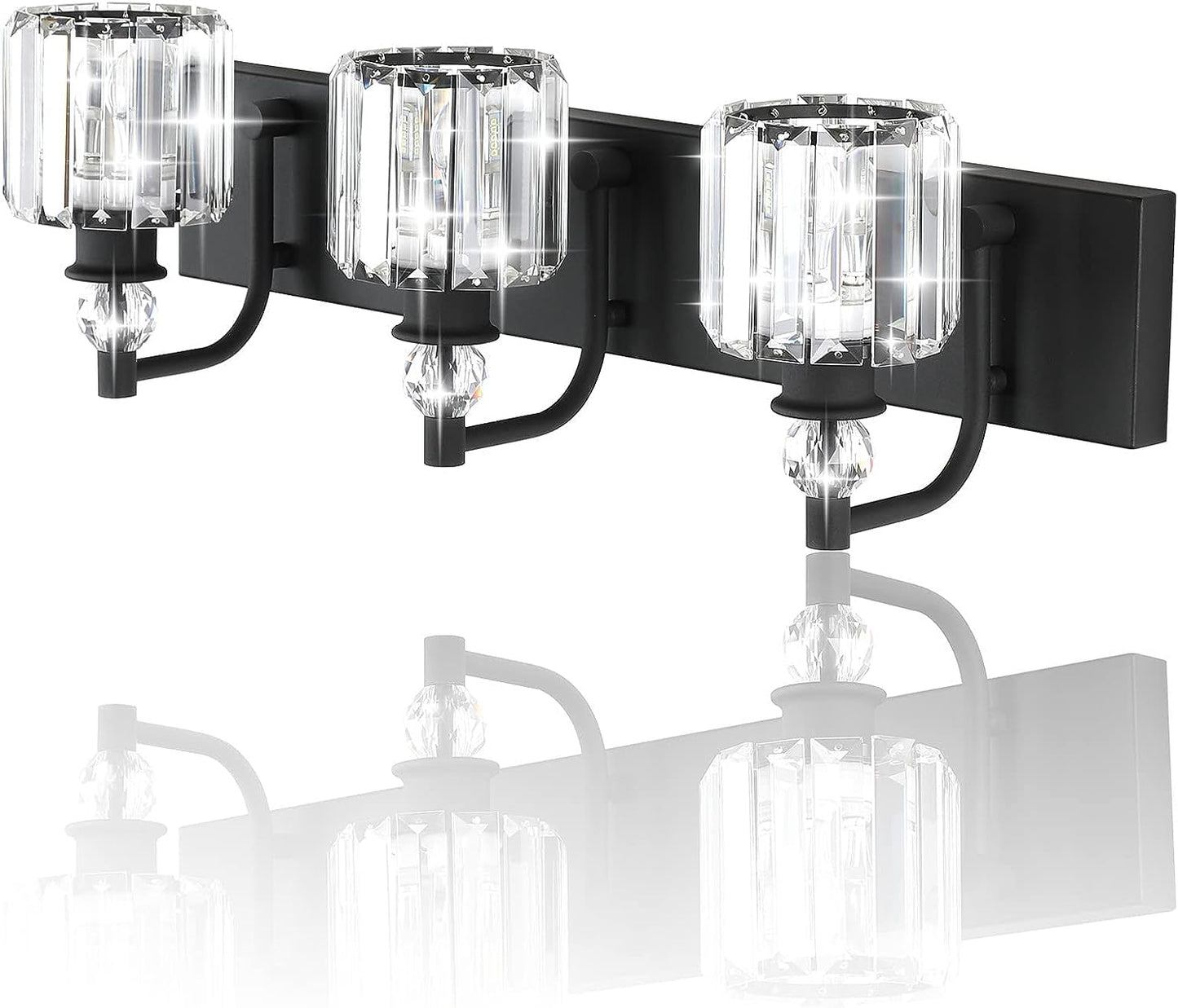 5-Light Crystal Vanity, Matte Black theluminousdecor