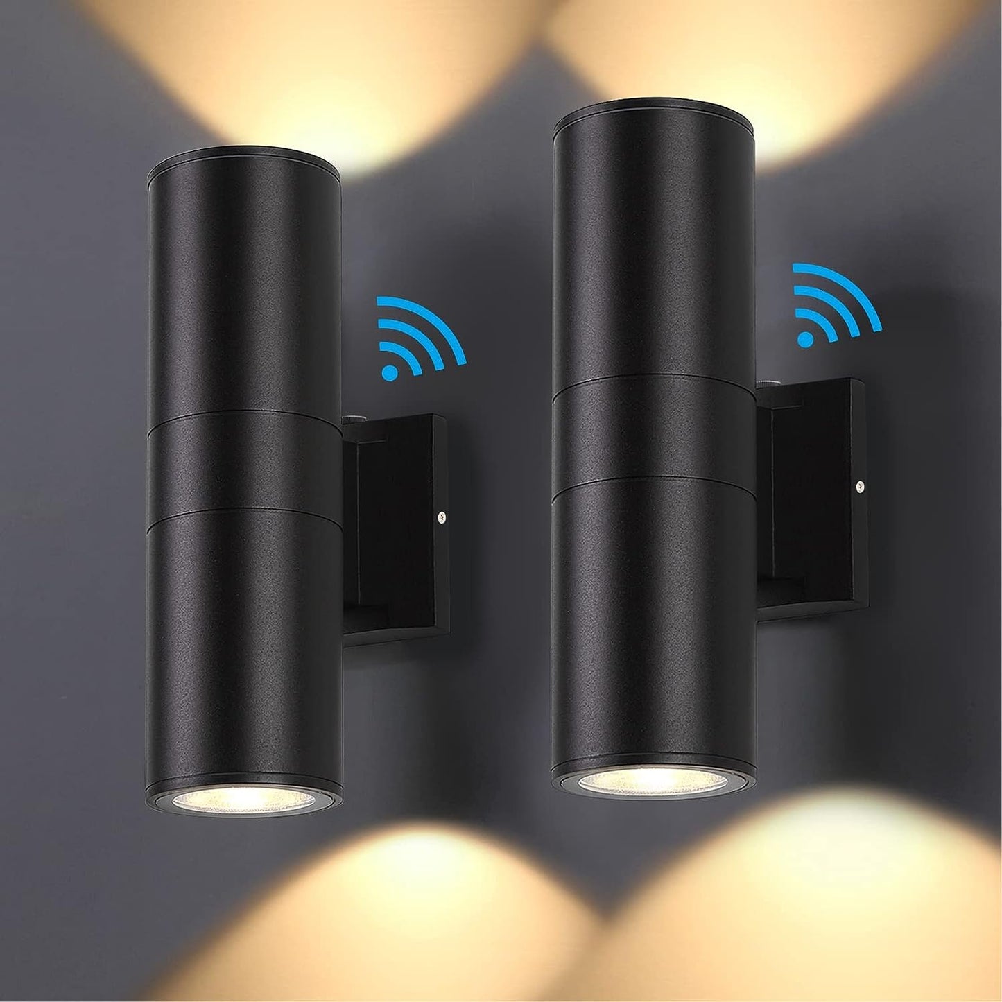Modern Cylinder Up and Down Wall Lights, Matte Black theluminousdecor