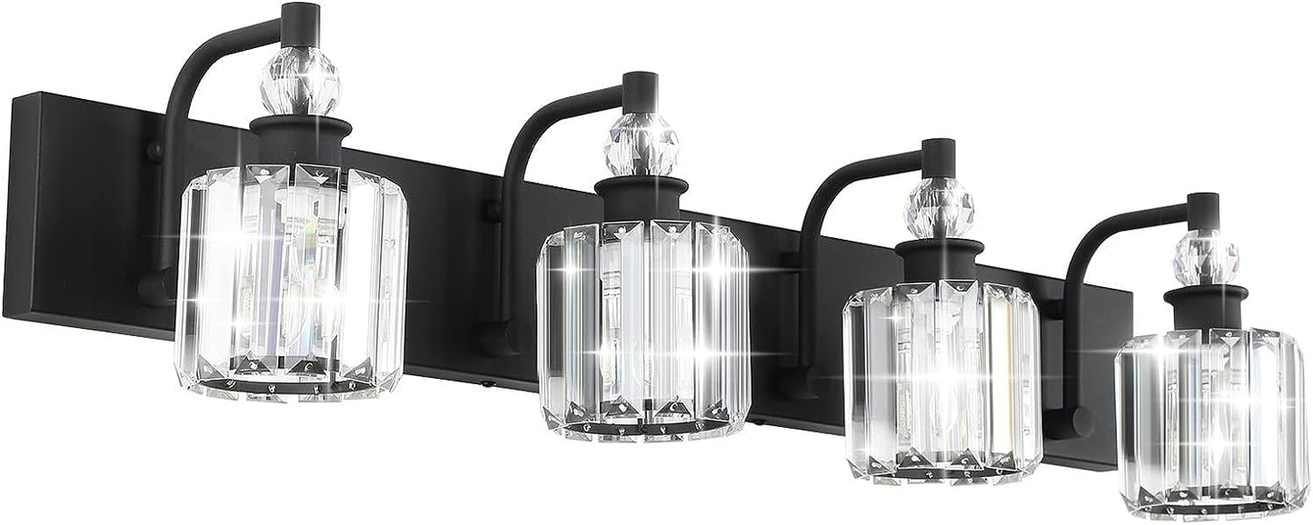 5-Light Crystal Vanity, Matte Black theluminousdecor