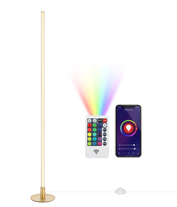 EDISHINE 57.5" Dimmable Smart WiFi Floor Lamp with App & Remote Control-HFLG02W