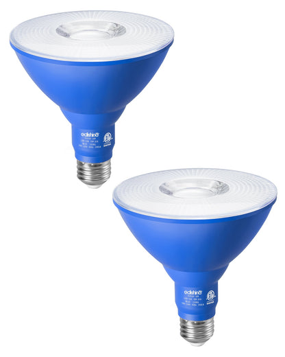 EDISHINE PAR38 Dimmable 18W(120W Equivalent) E26 Base Blue Flood Light Bulb, 2 Pack-HDCP38D