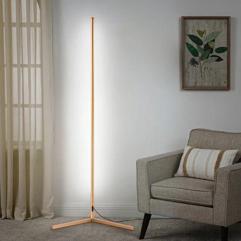 1pc RGBCW LED Corner Floor Lamp, Minimalist Dimmable Mood Light, 57" Standing Tall Lamp For Living Room, Bedroom, Home Office, Party, Lighting & Home Décor, 3000K-6000K Warm White Light