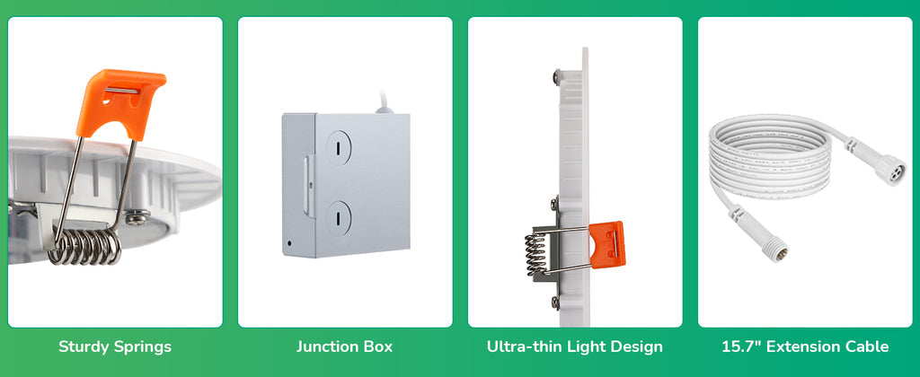 4″ LED Recessed Light with Junction Box (12 Pack)-HJRL04A