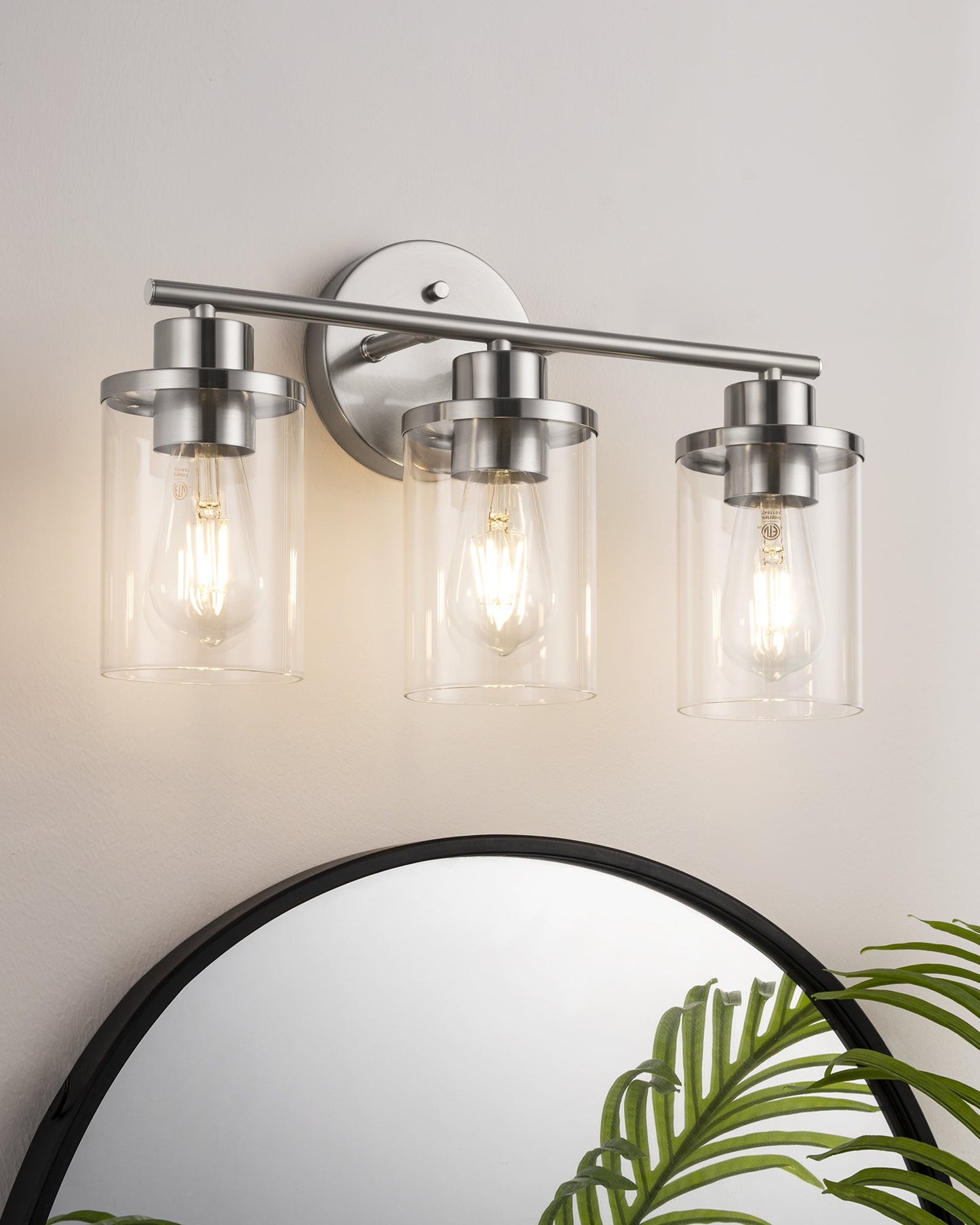 3 Light Brushed Nickel Bathroom Vanity Lights-HHVL04C