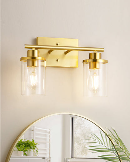 2-Light Gold Bathroom Vanity Light-HHVL04E