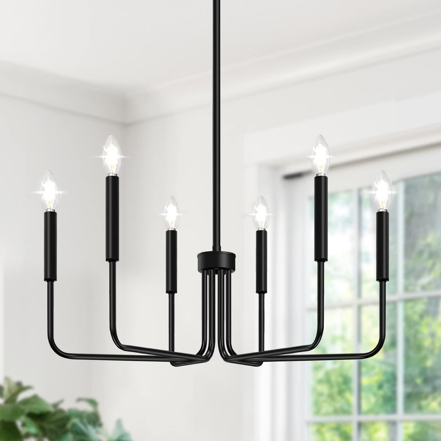 6-Light Farmhouse Chandelier for Dining Room Lighting Fixtures