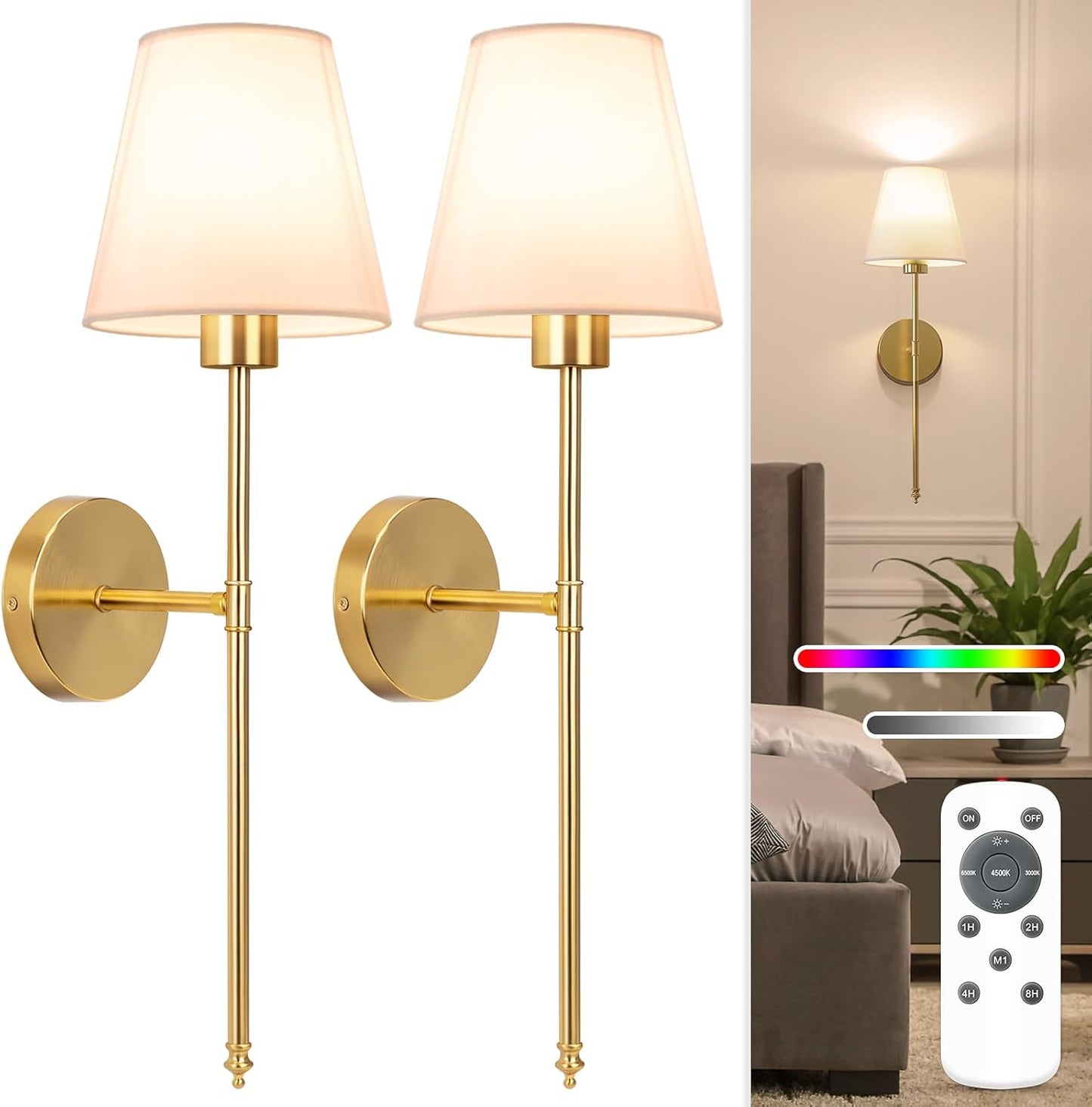 Gold Rechargeable Wall Lights